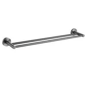 Misha Double Towel Rail 600 Gun Metal by null, a Towel Rails for sale on Style Sourcebook