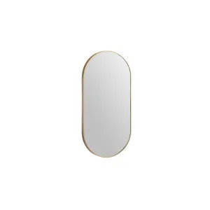 Modern Oblong Framed Mirror 460X910 Brushed Brass by null, a Vanity Mirrors for sale on Style Sourcebook