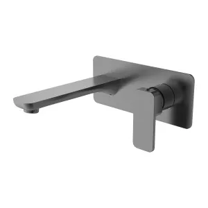 Platz Wall Basin Set Straight 180 Gun Metal by null, a Bathroom Taps & Mixers for sale on Style Sourcebook