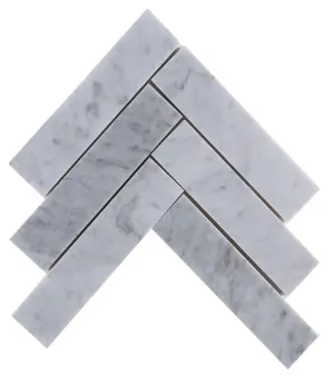 Urban Calacatta Herringbone Honed Mosaic by null, a Mosaic Tiles for sale on Style Sourcebook
