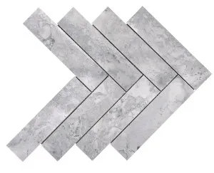 Parade Brazilia Grey Marble Natural Product Herringbone Polished Mosaic by null, a Mosaic Tiles for sale on Style Sourcebook