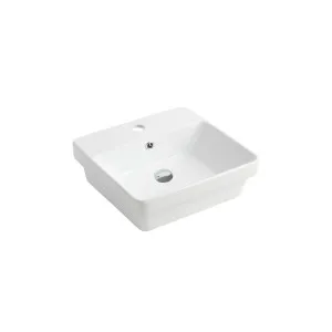 Aria Inset Basin 1TH Ceramic 495X400 Gloss White by null, a Basins for sale on Style Sourcebook