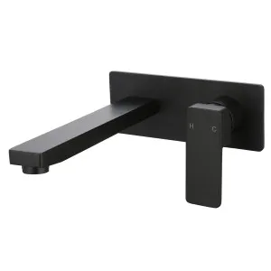 Ceram Wall Basin Set Straight 195 Matte Black by null, a Bathroom Taps & Mixers for sale on Style Sourcebook