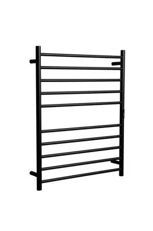 Towel Rail Heated Flat Round 700X900 Matte Black by null, a Towel Rails for sale on Style Sourcebook
