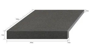 Blaze Smoke Textured L Coping 80mm Drop Paver (Pack of 2) by null, a Porcelain Tiles for sale on Style Sourcebook