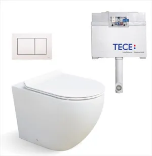 Cai In-wall Toilet Suite S&P Trap with Square ABS Gloss White Button by null, a Toilets & Bidets for sale on Style Sourcebook