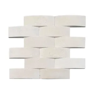 Stone Wall White Limestone Natural Product Basket Weave Embossed Honed (Pkt12) by null, a Marble Look Tiles for sale on Style Sourcebook