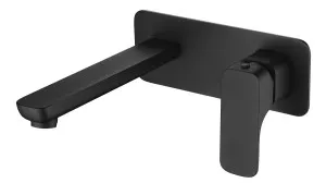 Allyn Wall Basin Set Straight 200 Matte Black by null, a Bathroom Taps & Mixers for sale on Style Sourcebook