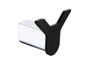 Lincoln Robe Hook Chrome/Black by null, a Shelves & Hooks for sale on Style Sourcebook