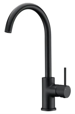 Hali Sink Mixer Gooseneck 208 Matte Black by null, a Kitchen Taps & Mixers for sale on Style Sourcebook