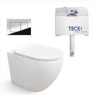 Cai In-wall Toilet Suite S&P Trap with Square ABS Chrome Button by null, a Toilets & Bidets for sale on Style Sourcebook
