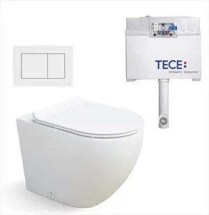 Cai In-wall Toilet Suite S&P Trap with Square ABS Matte White Button by null, a Toilets & Bidets for sale on Style Sourcebook