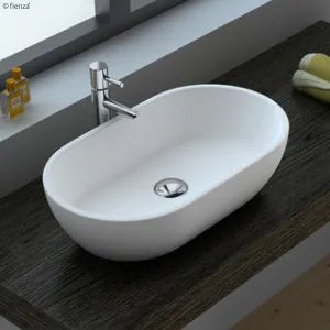 Nero Vessel Basin NTH Stone 580X380 Matte White by null, a Basins for sale on Style Sourcebook