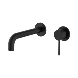 Misha Wall Basin Set Curved 190 Matt Black by null, a Bathroom Taps & Mixers for sale on Style Sourcebook