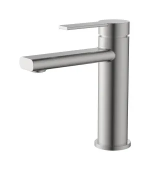 Lina Basin Mixer Brush Nickel by null, a Bathroom Taps & Mixers for sale on Style Sourcebook