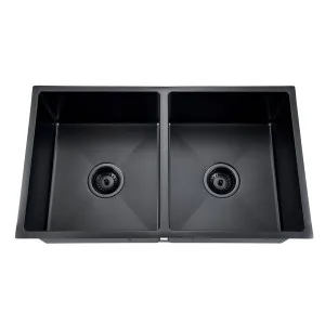 Platz Double Sink Nth 760X440 Matt Black Stainless Steel by null, a Kitchen Sinks for sale on Style Sourcebook