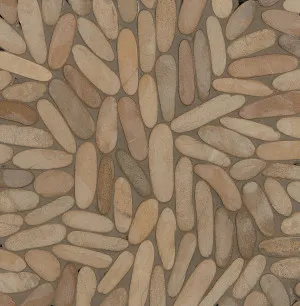 River Tan Limestone Natural Product Slice Pebble Honed Mosaic (Pkt4) by null, a Mosaic Tiles for sale on Style Sourcebook