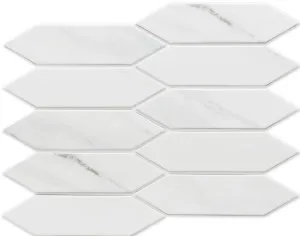 Picket Carrara White Matt Mosaic Tile by null, a Mosaic Tiles for sale on Style Sourcebook