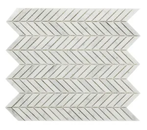 Pisa Bianco Carrara Natural Product Chevron Honed Mosaic by null, a Mosaic Tiles for sale on Style Sourcebook