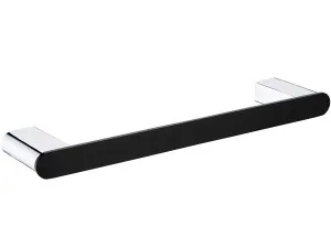 Lincoln Towel Rail Single 300 Chrome/Black by null, a Towel Rails for sale on Style Sourcebook