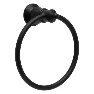 Lillian Towel Ring Matte Black by null, a Towel Rails for sale on Style Sourcebook
