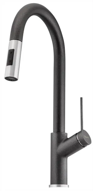 Vilo Sink Mixer Pull Out/Pull Down 203 Matte Santorini Black by null, a Kitchen Taps & Mixers for sale on Style Sourcebook
