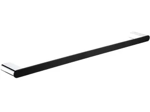 Lincoln Towel Rail Single 900 Chrome/Black by null, a Towel Rails for sale on Style Sourcebook