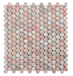 Capital Norway Rose Marble Natural Product Penny Round Honed Mosaic by null, a Mosaic Tiles for sale on Style Sourcebook