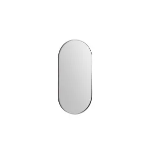 Modern Oblong Framed Mirror 460X910 Brushed Nickel by null, a Vanity Mirrors for sale on Style Sourcebook