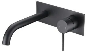Hali Wall Basin Set Curved 225 Matte Black by null, a Bathroom Taps & Mixers for sale on Style Sourcebook