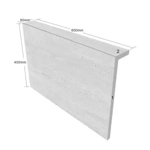 Riverstone White L Coping 80mm Drop Paver (Pack of 2) by null, a Porcelain Tiles for sale on Style Sourcebook