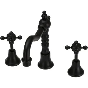 Lillian 3 Piece Basin Set Matte Black by null, a Bathroom Taps & Mixers for sale on Style Sourcebook