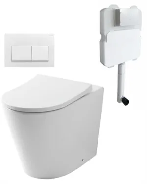 Renee Rimless In-wall Toilet Suite S&P Trap with Square ABS Matte White Button by null, a Toilets & Bidets for sale on Style Sourcebook
