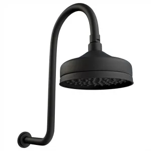 Lillian Overhead Wall Shower Upswept  Matte Black by null, a Shower Heads & Mixers for sale on Style Sourcebook