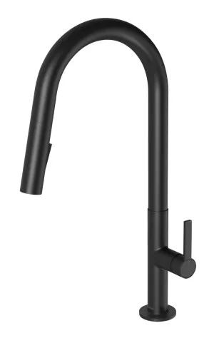 Lexi MkII Sink Mixer Pull Out/Pull Down Gooseneck 253 Matte Black by null, a Kitchen Taps & Mixers for sale on Style Sourcebook