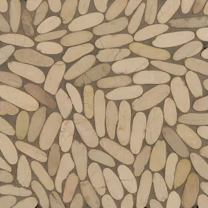 River Ivory Limestone Natural Product Slice Pebble Honed Mosaic (Pkt4 ) by null, a Mosaic Tiles for sale on Style Sourcebook