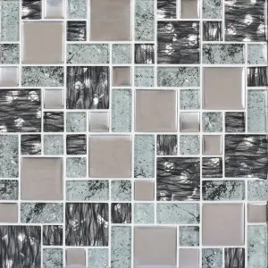 Turretella Steel Mix Mosaic by null, a Brick Look Tiles for sale on Style Sourcebook