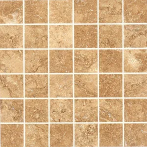 Travertine Noce Polished Mosaic by null, a Brick Look Tiles for sale on Style Sourcebook