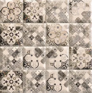 Tunisa Black - White Mix Decor Matt Tile by null, a Patterned Tiles for sale on Style Sourcebook