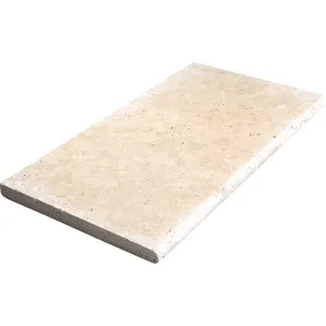 Travertine Almond Milk Tumbled Bullnose 30mm Paver by null, a Natural Stone Tiles for sale on Style Sourcebook