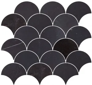 Navona Fan Nero Mosaic by null, a Brick Look Tiles for sale on Style Sourcebook