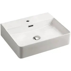 Petra Vessel Basin 1TH Ceramic 500X420 Gloss White by null, a Basins for sale on Style Sourcebook