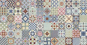 Sutura Multi Mix Porcelain Glazed Insert Matt Tile by null, a Patterned Tiles for sale on Style Sourcebook