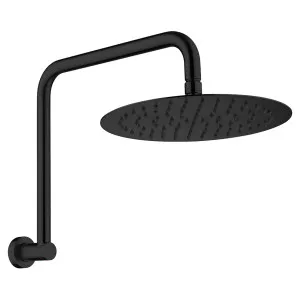 Kaya Overhead Wall Shower Gooseneck 350 Matte Black by null, a Shower Heads & Mixers for sale on Style Sourcebook
