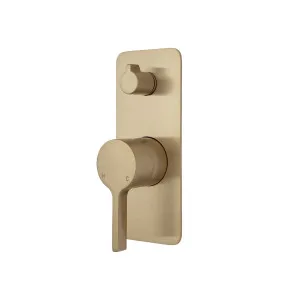 Sansa Wall/Shower Mixer w Diverter Soft Square Urban Brass by null, a Shower Heads & Mixers for sale on Style Sourcebook