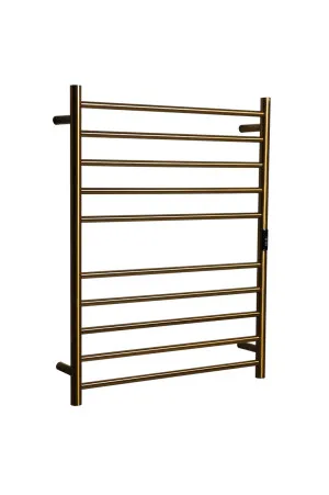 Towel Rail Heated Flat Round 700X900 Brushed Gold by null, a Towel Rails for sale on Style Sourcebook