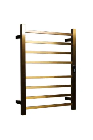 Towel Rail Heated Flat Square 530X700 Brushed Gold by null, a Towel Rails for sale on Style Sourcebook