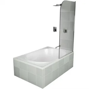 Merrica Over Bath Shower Screen Semi-Frameless 790X1500 Chrome by null, a Shower Screens & Enclosures for sale on Style Sourcebook