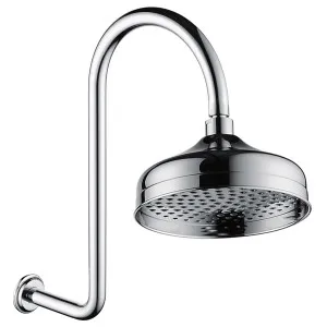 Lillian Overhead Wall Shower Upswept  Chrome by null, a Shower Heads & Mixers for sale on Style Sourcebook