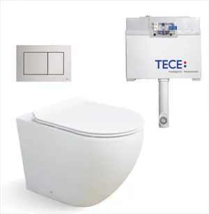 Cai In-wall Toilet Suite S&P Trap with Square ABS Matte Chrome Button by null, a Toilets & Bidets for sale on Style Sourcebook